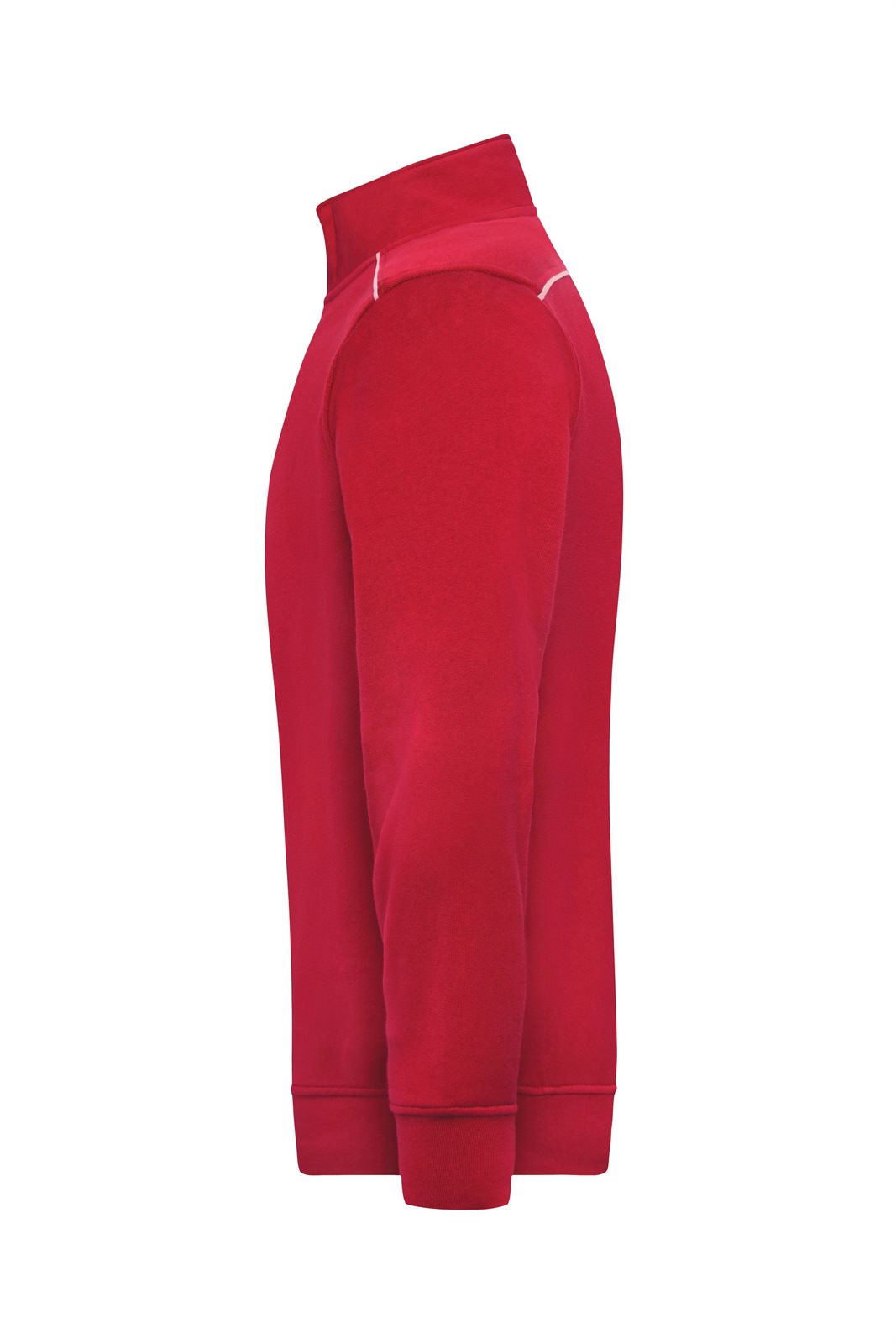 Pullover Unisex Rot – Workwear Half-Zip Sweat - SOLID -, Detailansicht