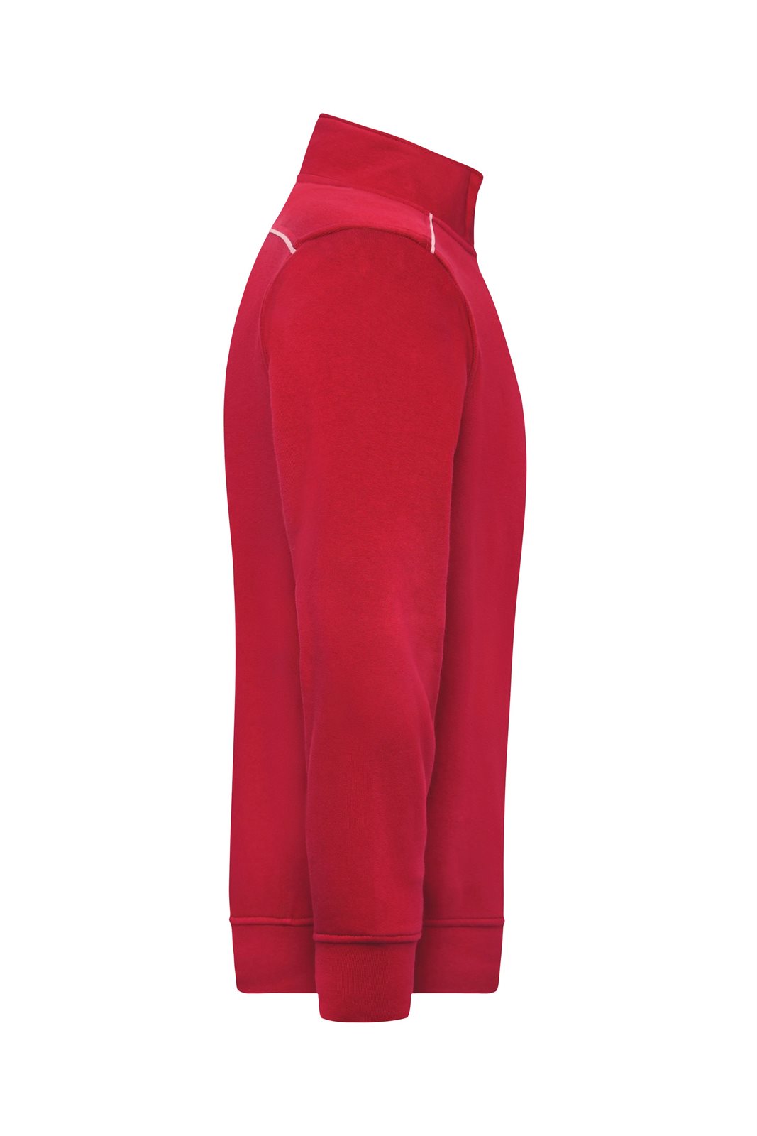 Pullover Unisex Rot – Workwear Half-Zip Sweat - SOLID -, Detailansicht