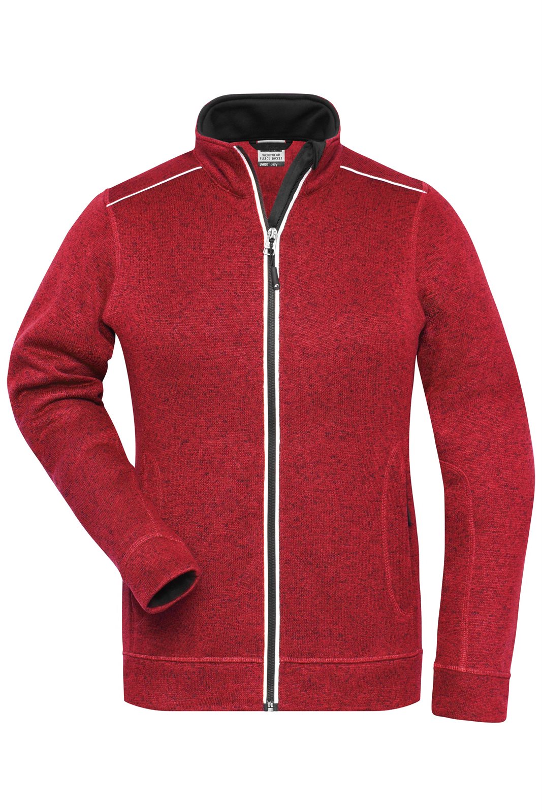 Jacke Damen Rot/Schwarz – Ladies' Knitted Workwear Fleece Jacket - SOLID -