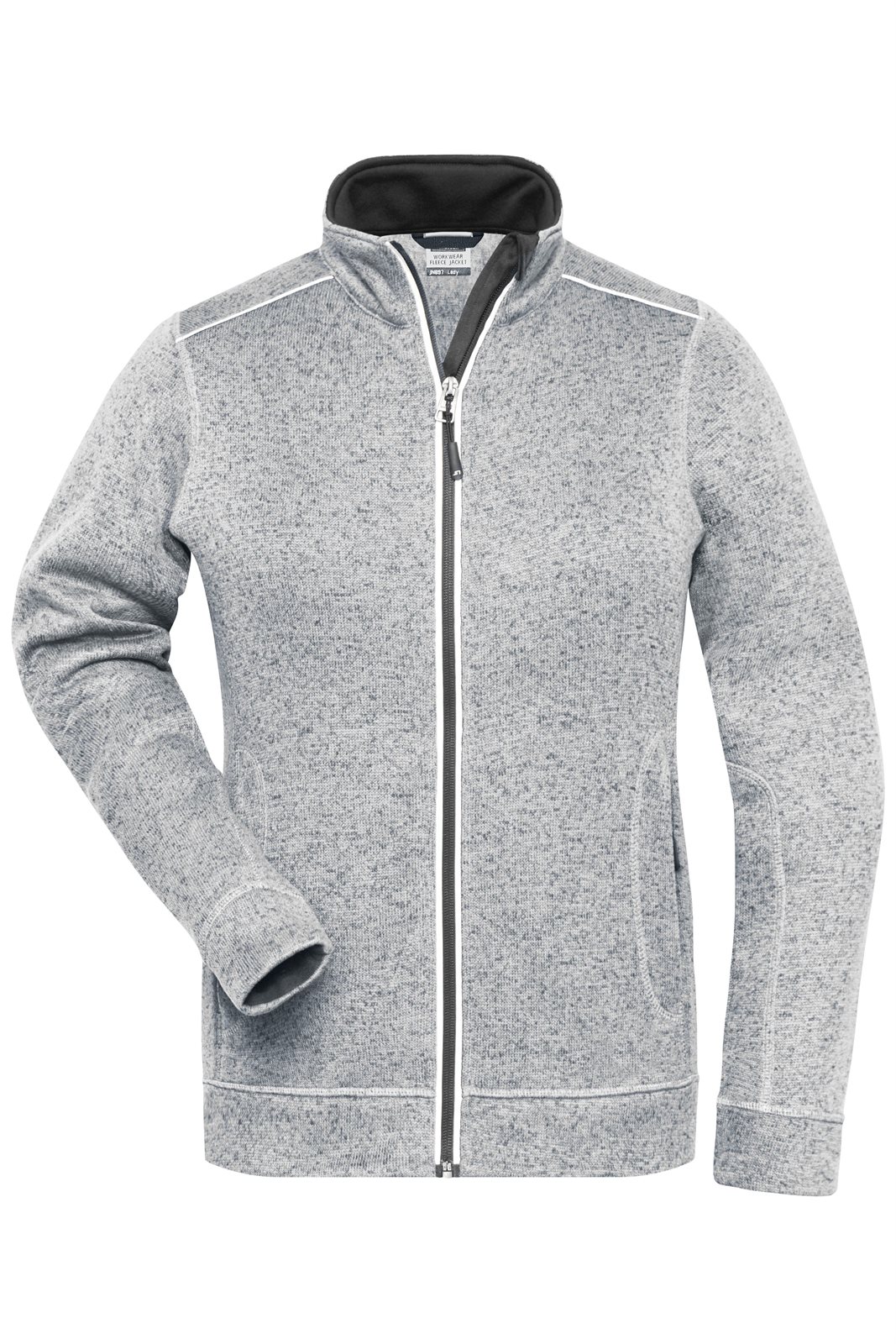 Jacke Damen Weiß/Grau – Ladies' Knitted Workwear Fleece Jacket - SOLID -