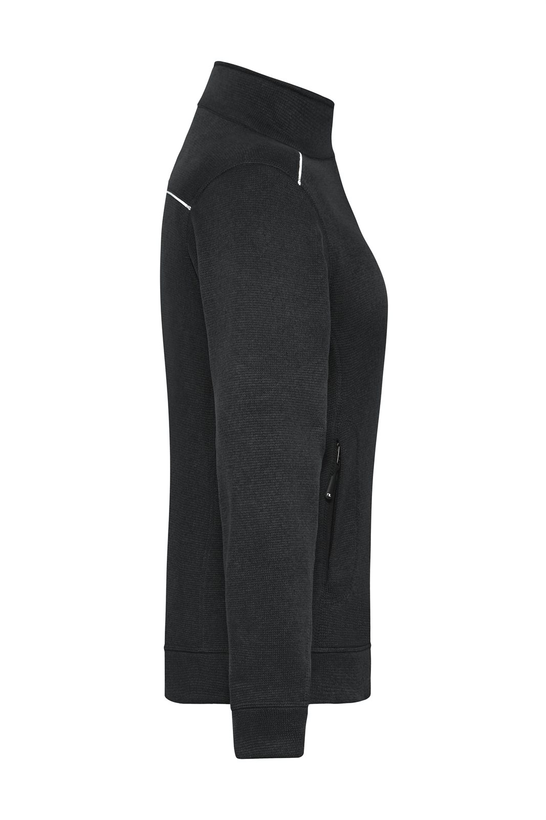 Jacke Damen Schwarz – Ladies' Knitted Workwear Fleece Jacket - SOLID -, Detailansicht