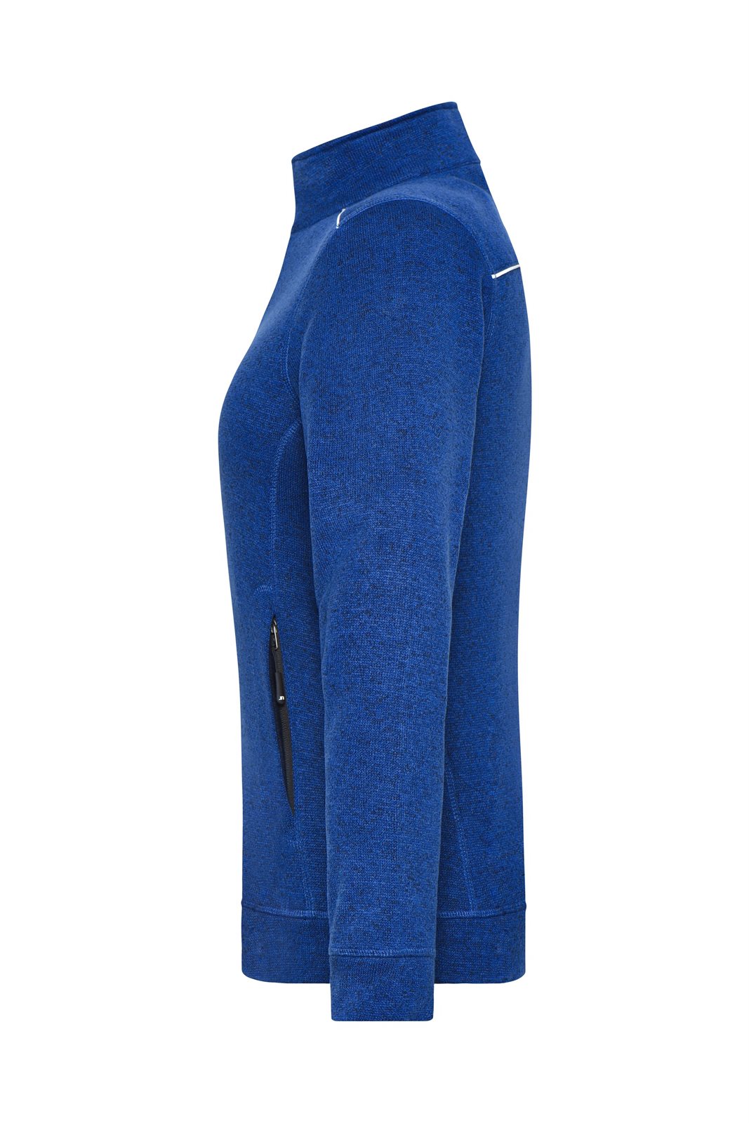 Jacke Damen Blau – Ladies' Knitted Workwear Fleece Jacket - SOLID -, Detailansicht
