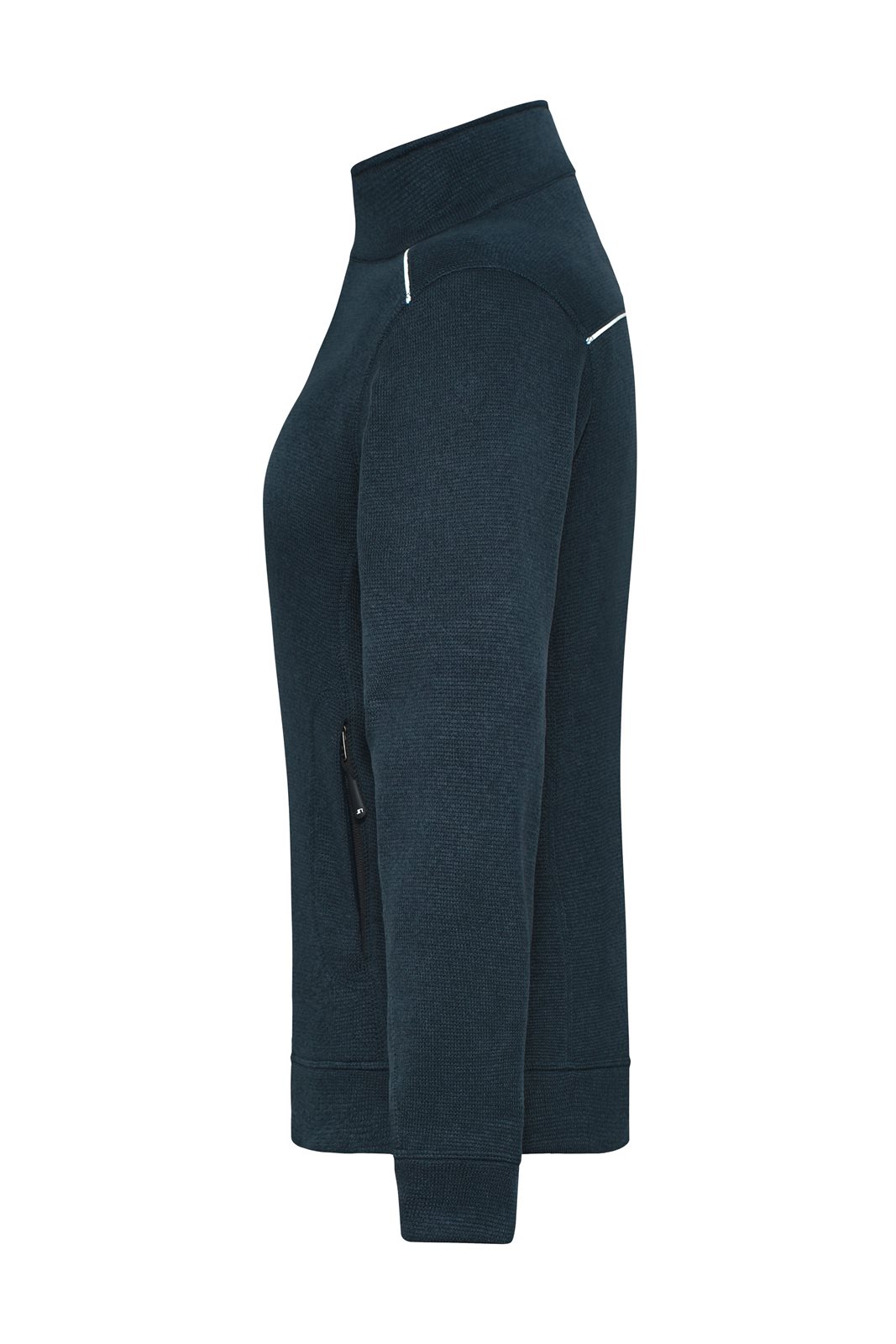 Jacke Damen Blau – Ladies' Knitted Workwear Fleece Jacket - SOLID -, Detailansicht