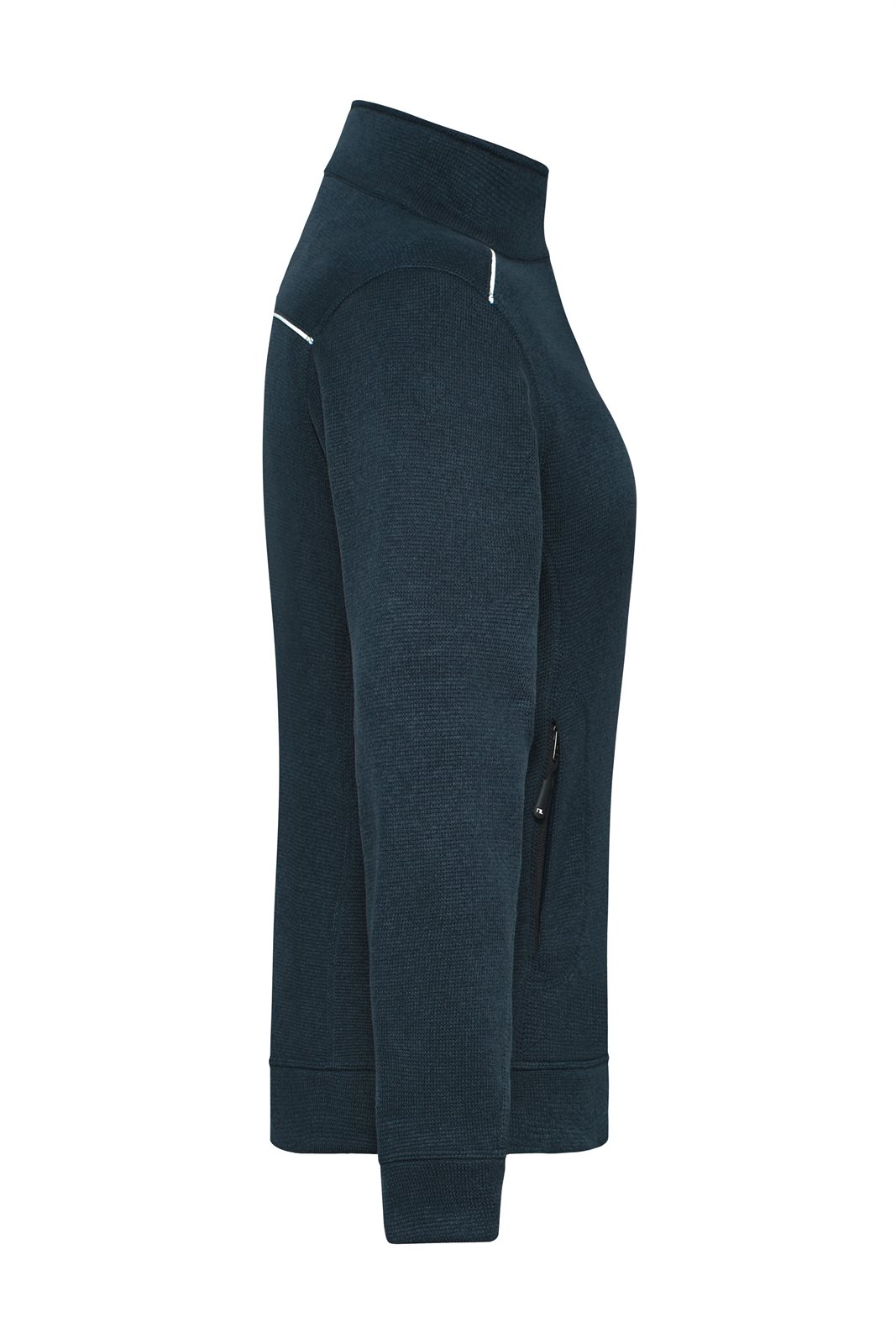 Jacke Damen Blau – Ladies' Knitted Workwear Fleece Jacket - SOLID -, Detailansicht