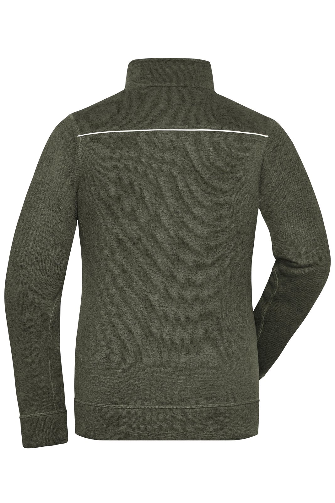 Jacke Damen Grün/Oliv/Schwarz – Ladies' Knitted Workwear Fleece Jacket - SOLID -, Detailansicht