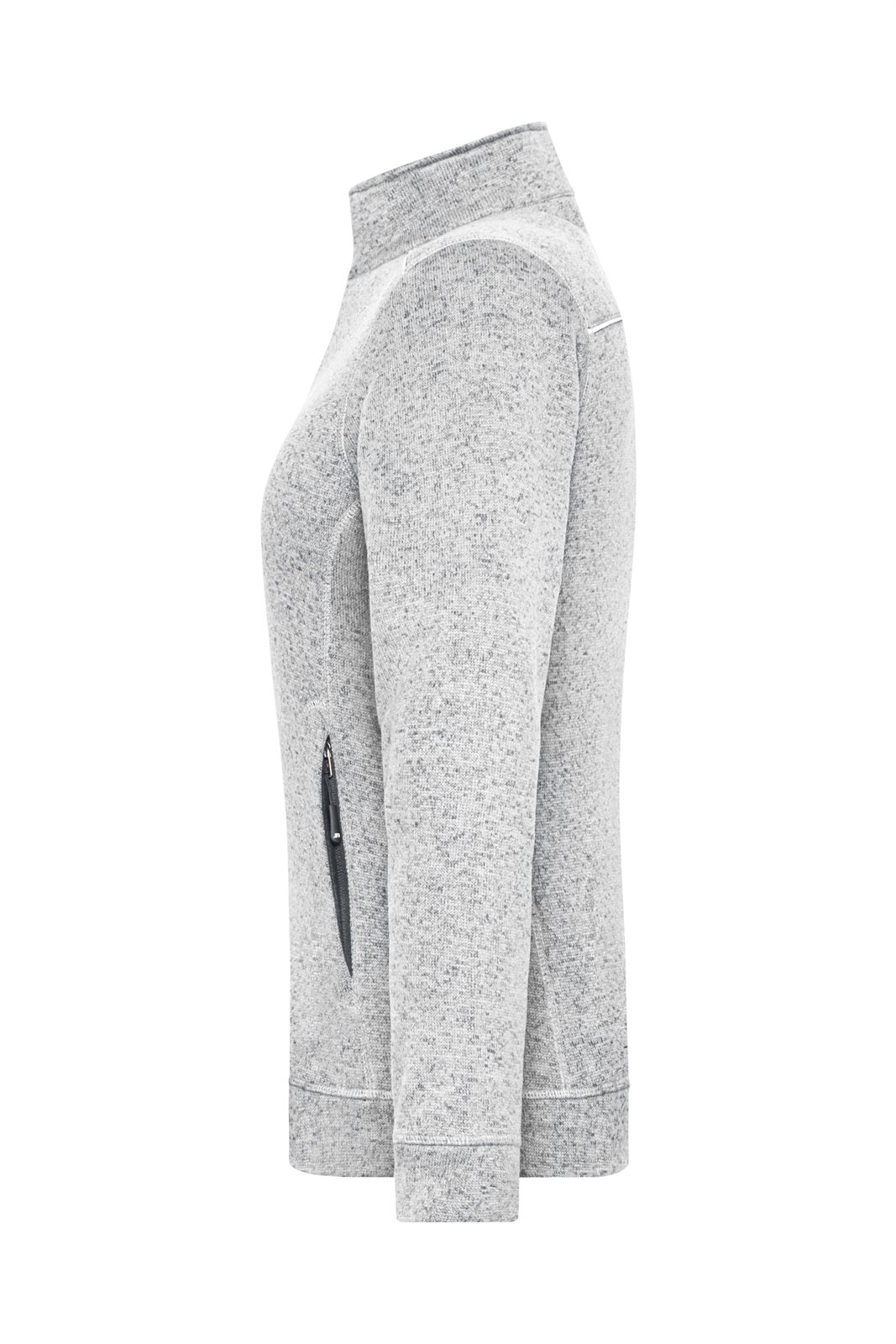 Jacke Damen Weiß/Grau – Ladies' Knitted Workwear Fleece Jacket - SOLID -, Detailansicht