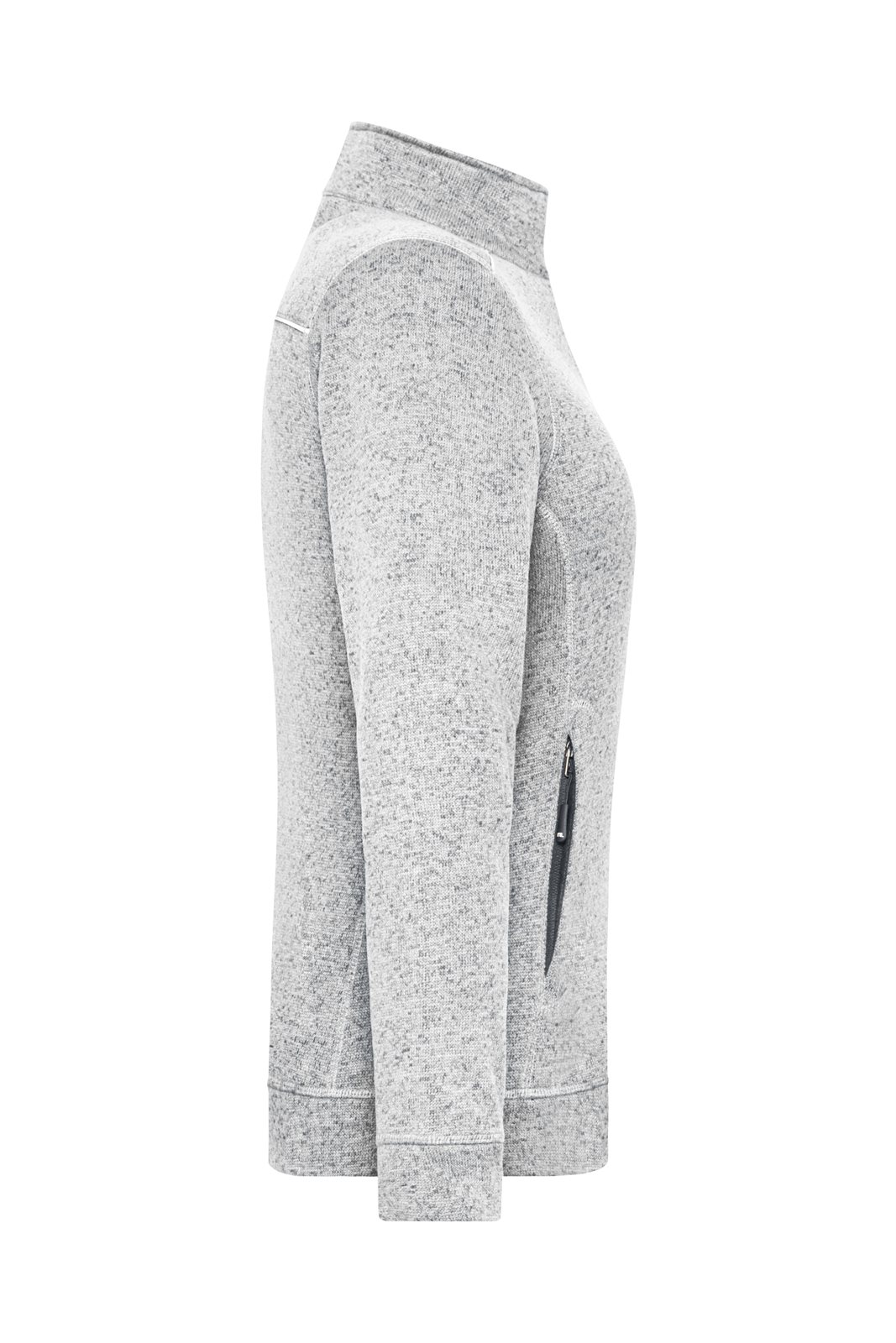 Jacke Damen Weiß/Grau – Ladies' Knitted Workwear Fleece Jacket - SOLID -, Detailansicht