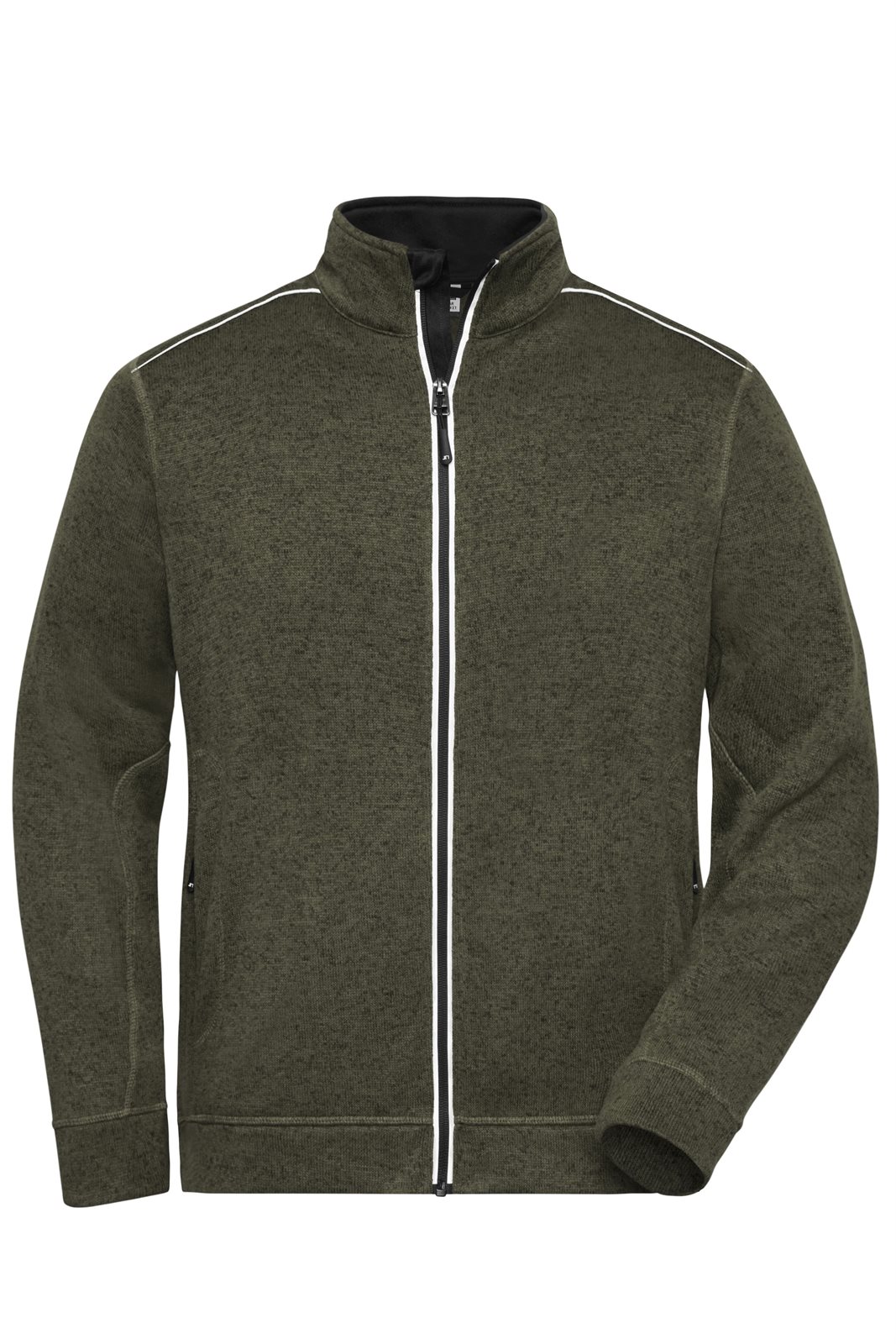 Jacke Herren Grün/Oliv/Schwarz – Men's Knitted Workwear Fleece Jacket - SOLID -