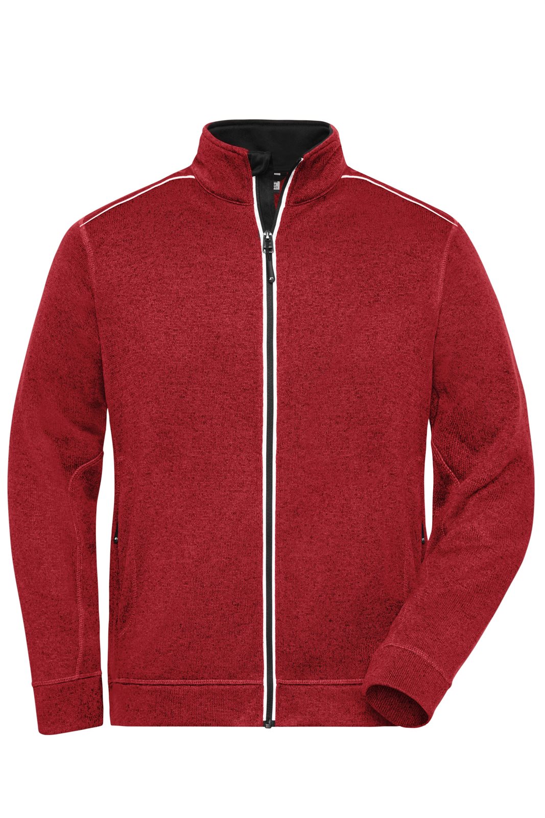 Jacke Herren Rot/Schwarz – Men's Knitted Workwear Fleece Jacket - SOLID -