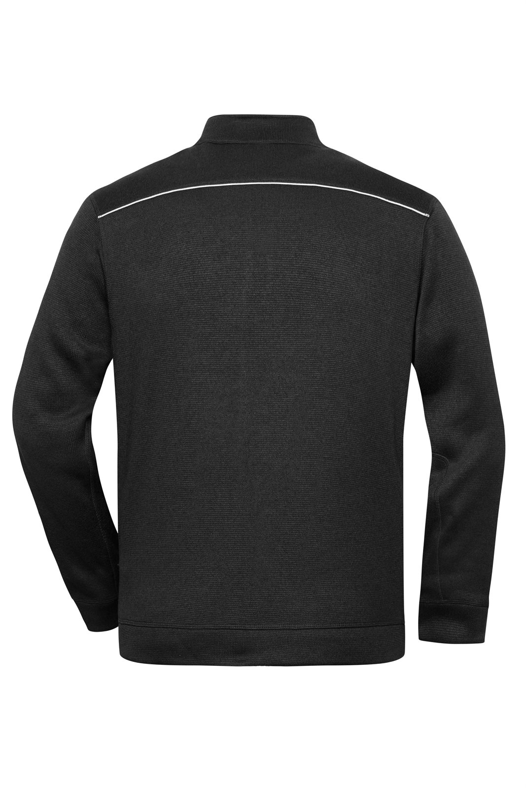 Jacke Herren Schwarz – Men's Knitted Workwear Fleece Jacket - SOLID -, Detailansicht
