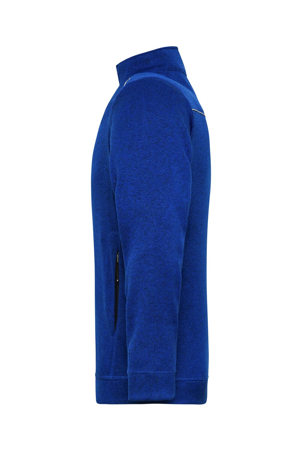 Jacke Herren Blau – Men's Knitted Workwear Fleece Jacket - SOLID -, Detailansicht