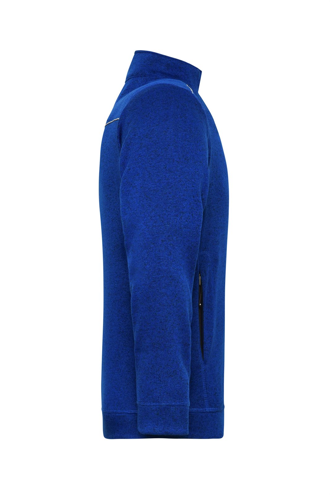 Jacke Herren Blau – Men's Knitted Workwear Fleece Jacket - SOLID -, Detailansicht