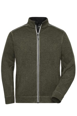 Jacke Herren Schwarz – Men's Knitted Workwear Fleece Jacket - SOLID -