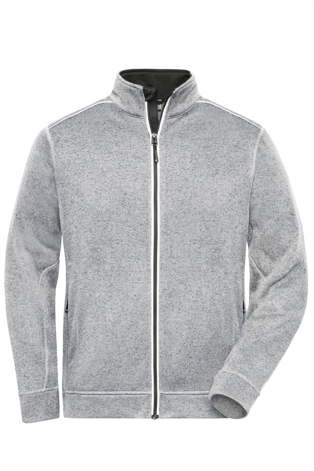 Jacke Herren Weiß/Grau – Men's Knitted Workwear Fleece Jacket - SOLID -
