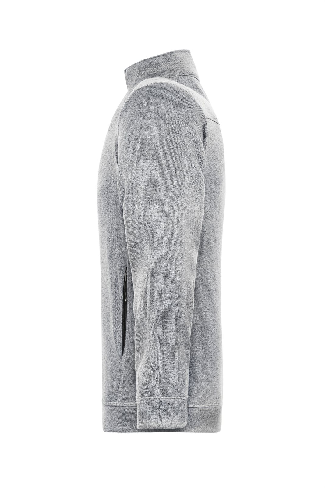 Jacke Herren Weiß/Grau – Men's Knitted Workwear Fleece Jacket - SOLID -, Detailansicht