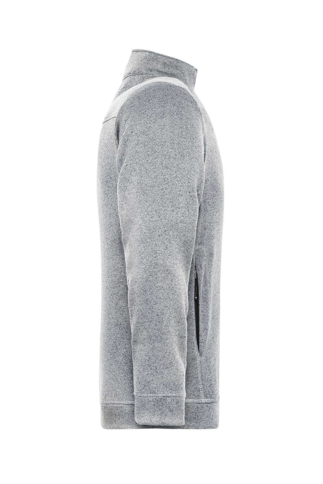 Jacke Herren Weiß/Grau – Men's Knitted Workwear Fleece Jacket - SOLID -, Detailansicht