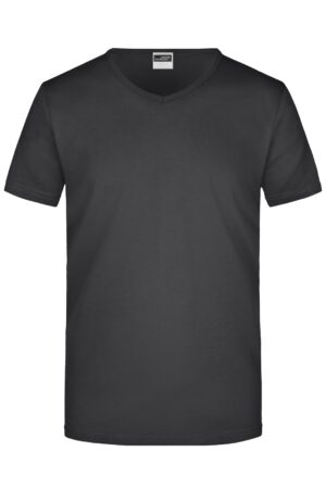 T-Shirt Herren Schwarz – Men's Slim Fit V-T