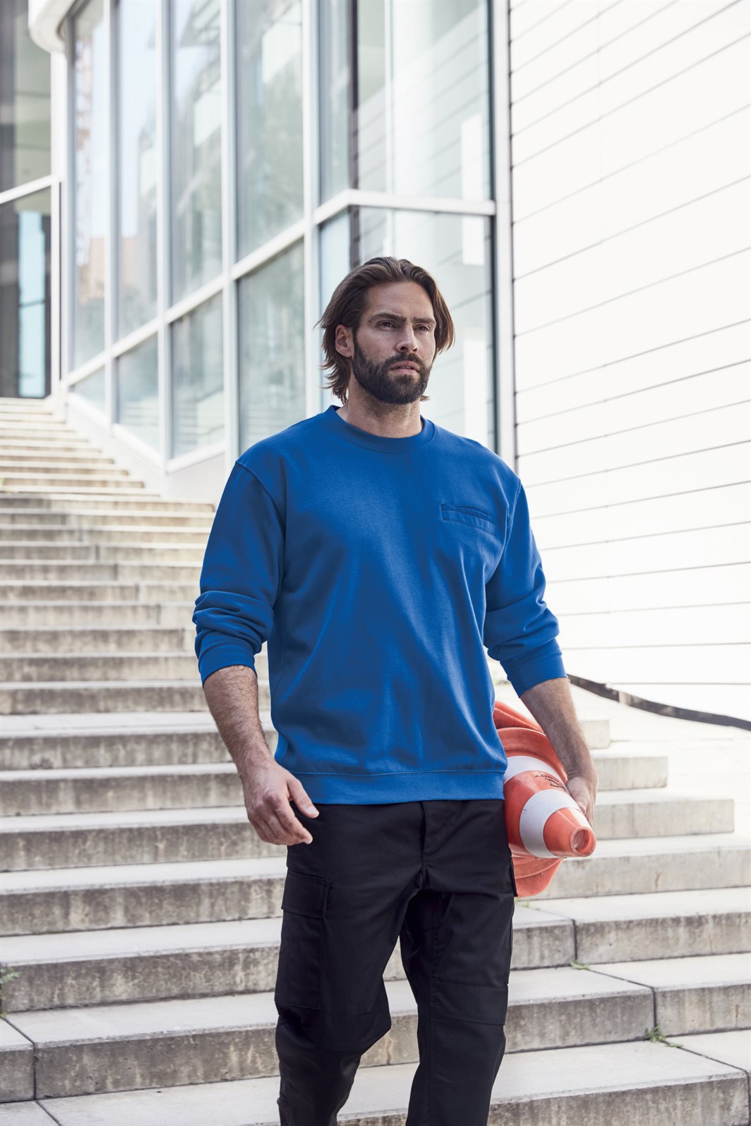 Pullover Herren – Men's Round Sweat Pocket, Detailansicht