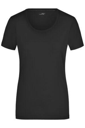 T-Shirt Damen Schwarz – Ladies' Stretch Round-T