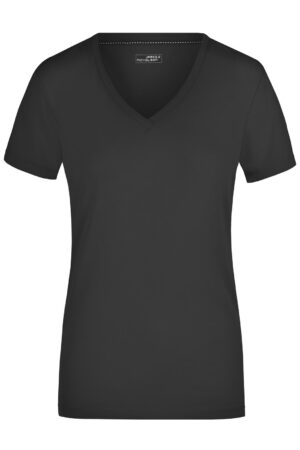 T-Shirt Damen Schwarz – Ladies' Stretch V-T