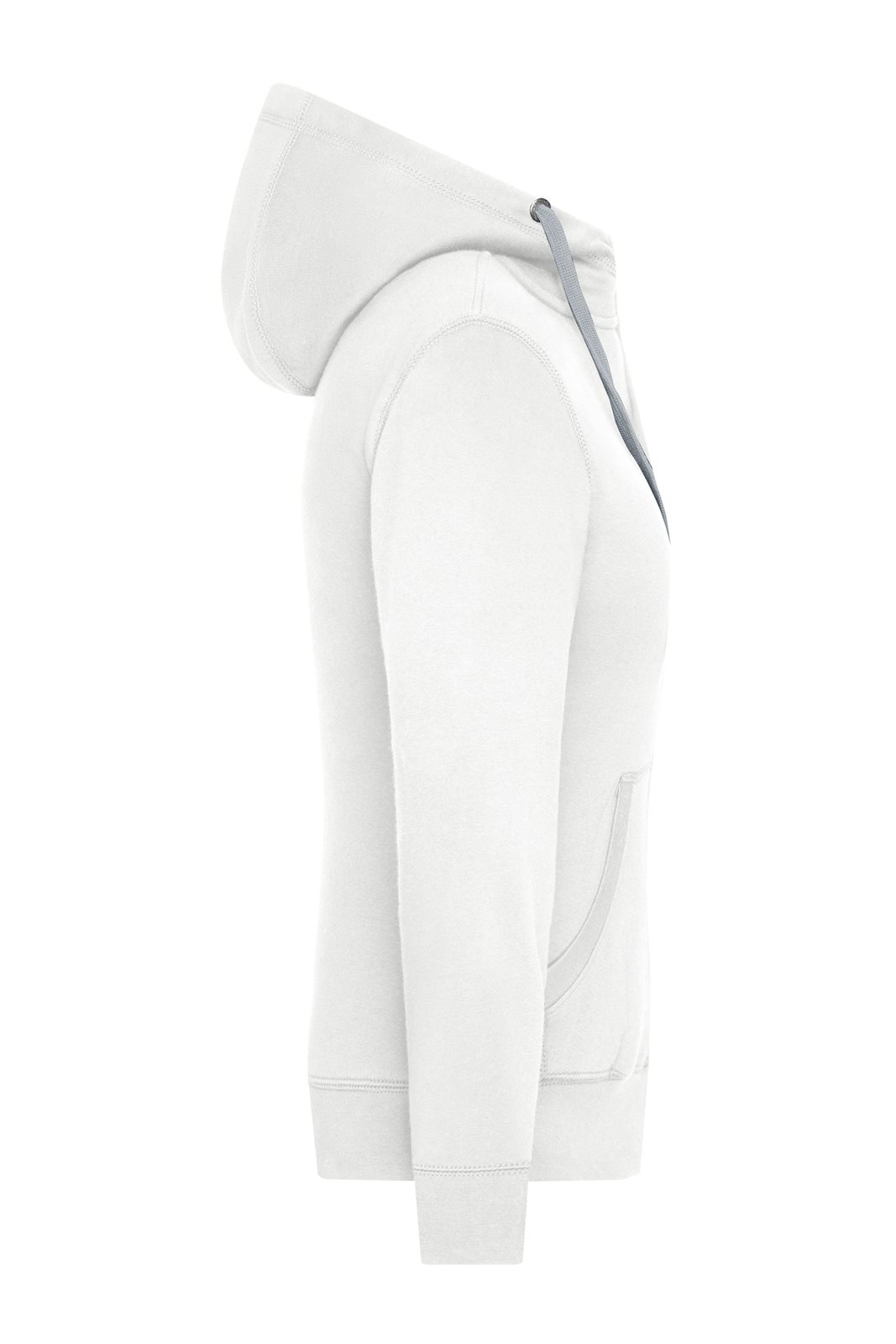 Jacke Damen Weiß/Grau – Ladies' Lifestyle Zip-Hoody, Detailansicht