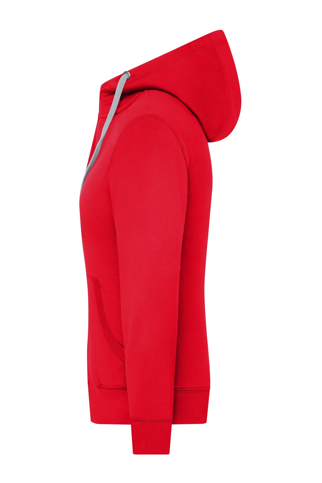 Jacke Damen Rot/Grau – Ladies' Lifestyle Zip-Hoody, Detailansicht