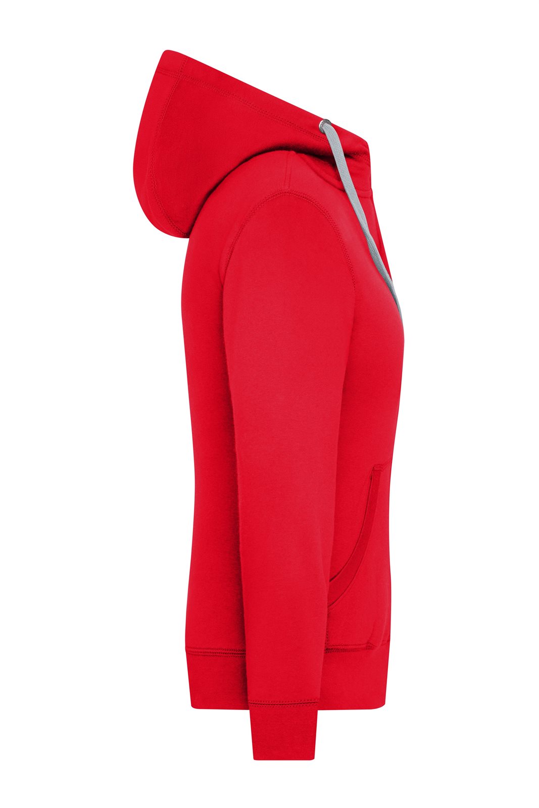 Jacke Damen Rot/Grau – Ladies' Lifestyle Zip-Hoody, Detailansicht
