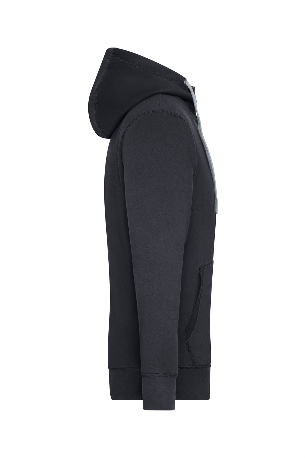 Jacke Herren Schwarz/Grau – Men's Lifestyle Zip-Hoody, Detailansicht