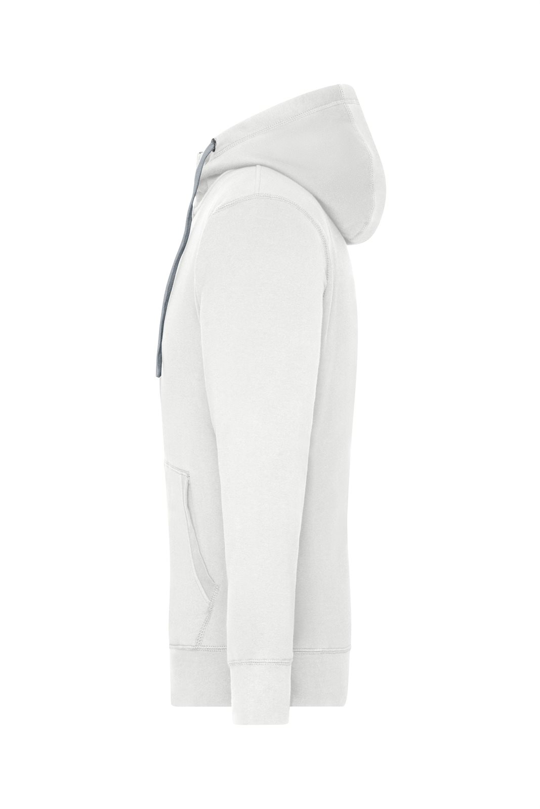Jacke Herren Weiß/Grau – Men's Lifestyle Zip-Hoody, Detailansicht