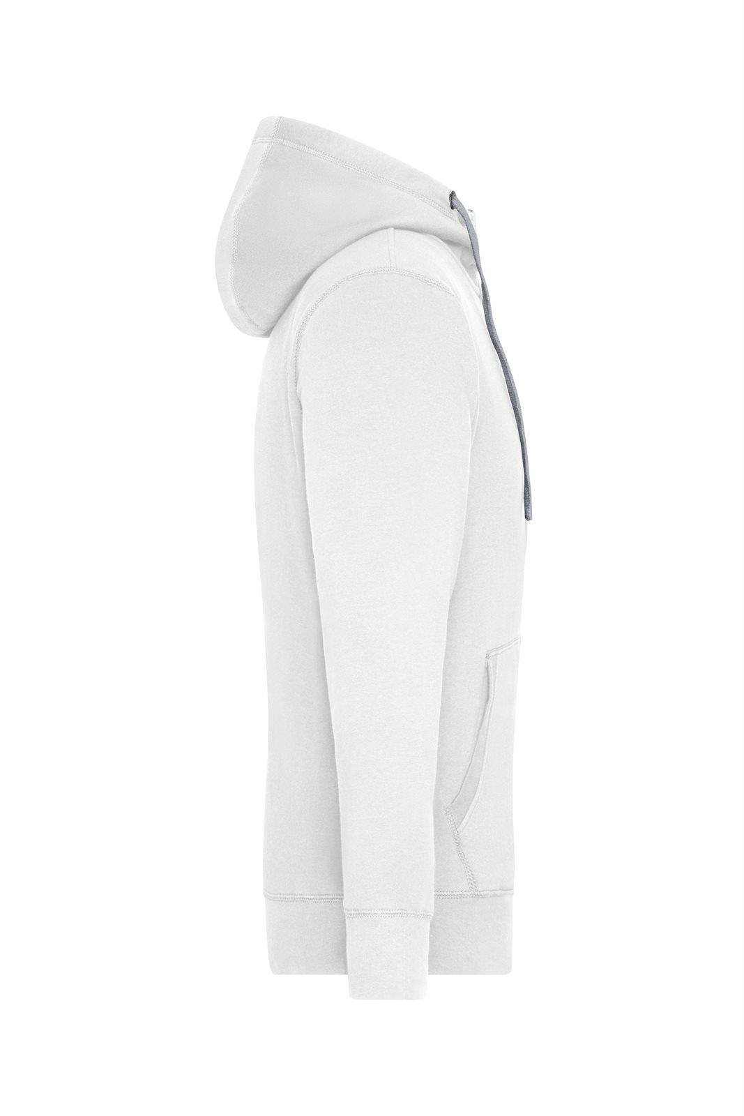 Jacke Herren Weiß/Grau – Men's Lifestyle Zip-Hoody, Detailansicht