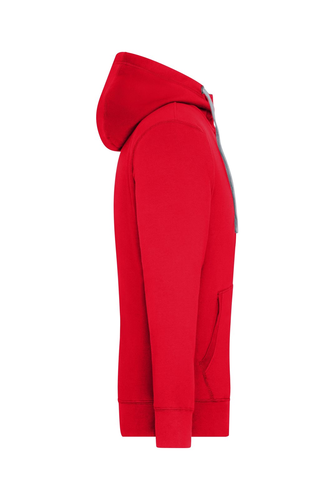 Jacke Herren Rot/Grau – Men's Lifestyle Zip-Hoody, Detailansicht