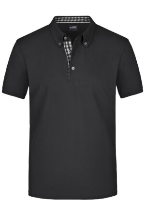 Poloshirt Herren Schwarz/Weiß – Men's Plain Polo