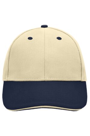 Cap Unisex Blau/Braun – 6 Panel Sandwich Cap