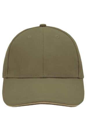 Cap Unisex Blau/Braun – 6 Panel Sandwich Cap