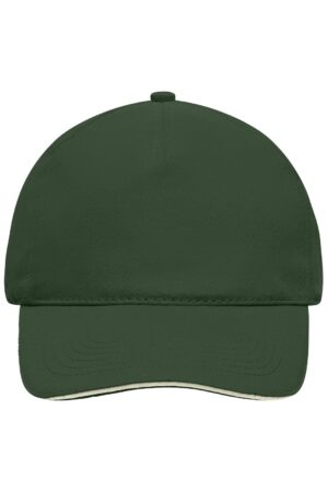 Cap Unisex Weiß/Schwarz – 5 Panel Sandwich Cap
