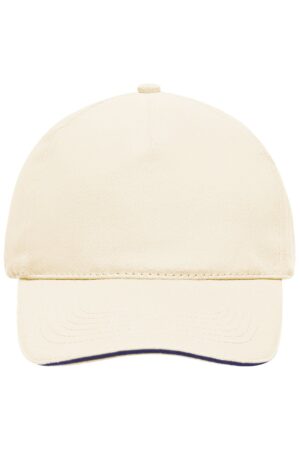 Cap Unisex Weiß/Schwarz – 5 Panel Sandwich Cap