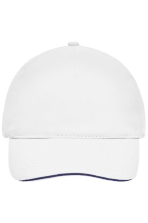 Cap Unisex Weiß/Schwarz – 5 Panel Sandwich Cap
