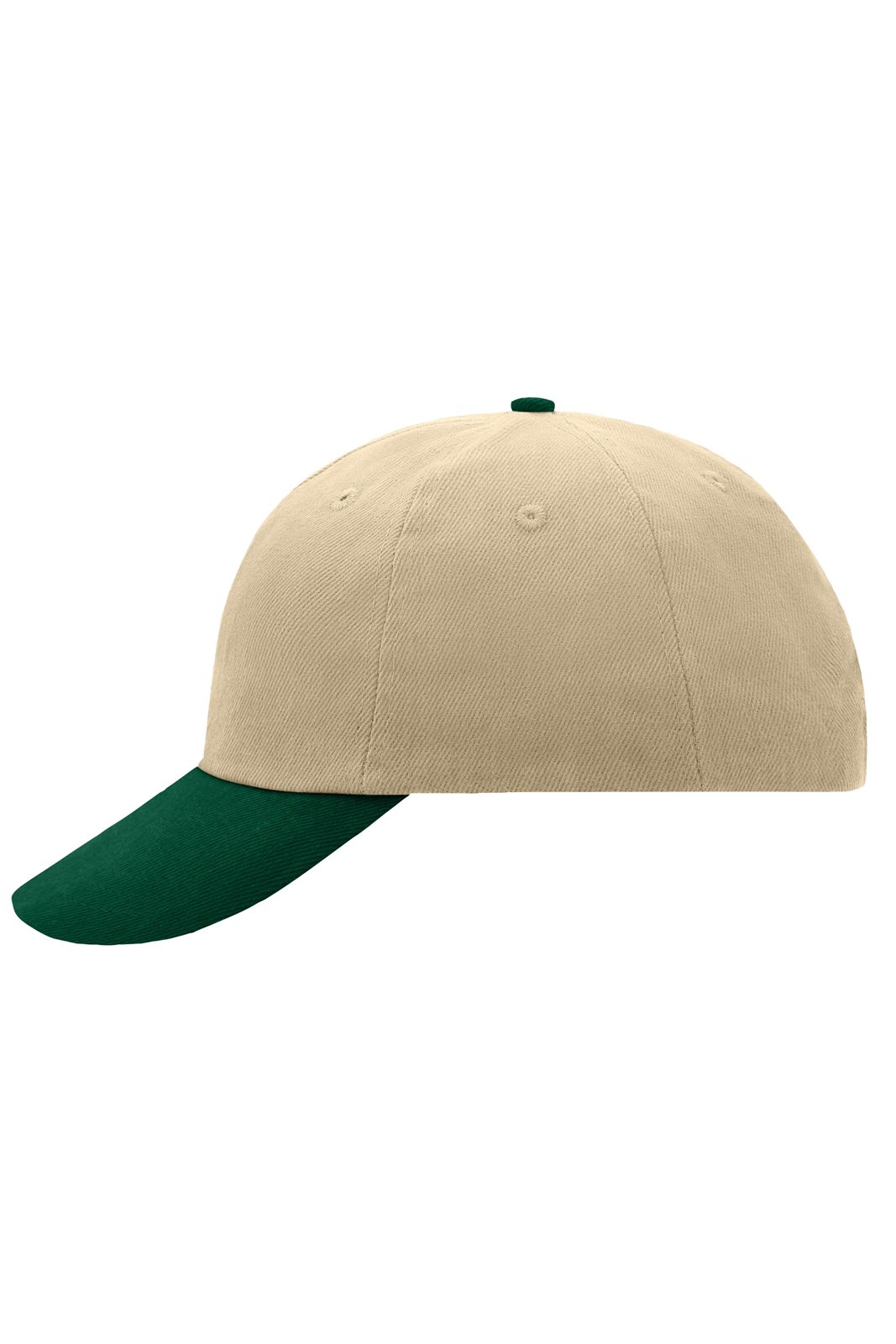 Cap Unisex Grün/Braun – 6 Panel Raver Cap, Detailansicht