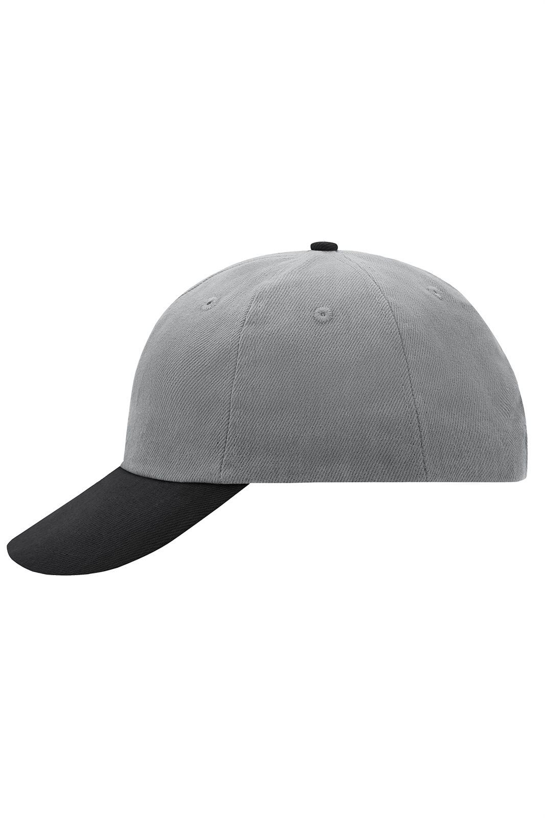 Cap Unisex Schwarz/Grau – 6 Panel Raver Cap, Detailansicht