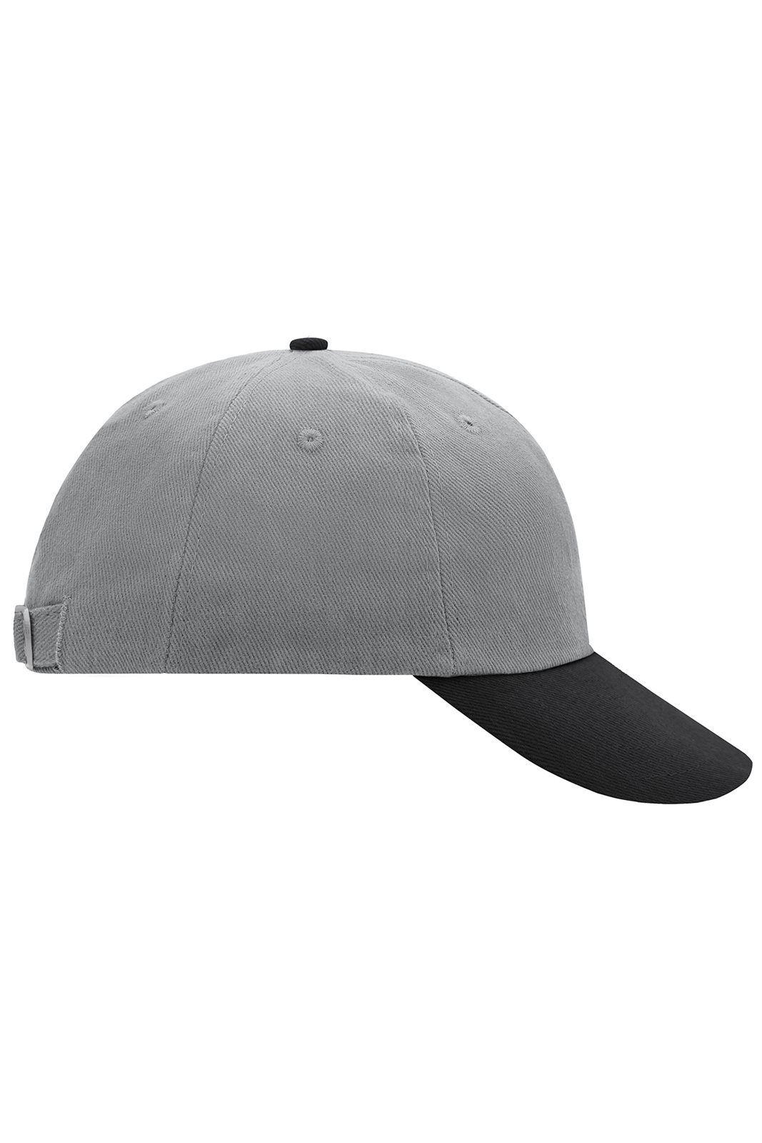 Cap Unisex Schwarz/Grau – 6 Panel Raver Cap, Detailansicht
