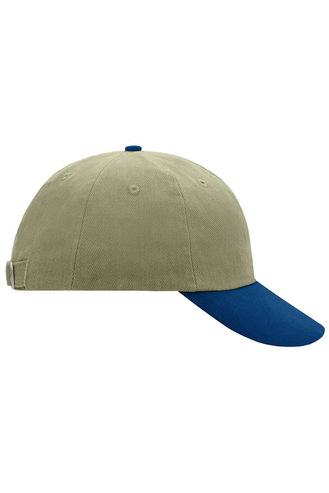 Cap Unisex Blau/Braun – 6 Panel Raver Cap, Detailansicht