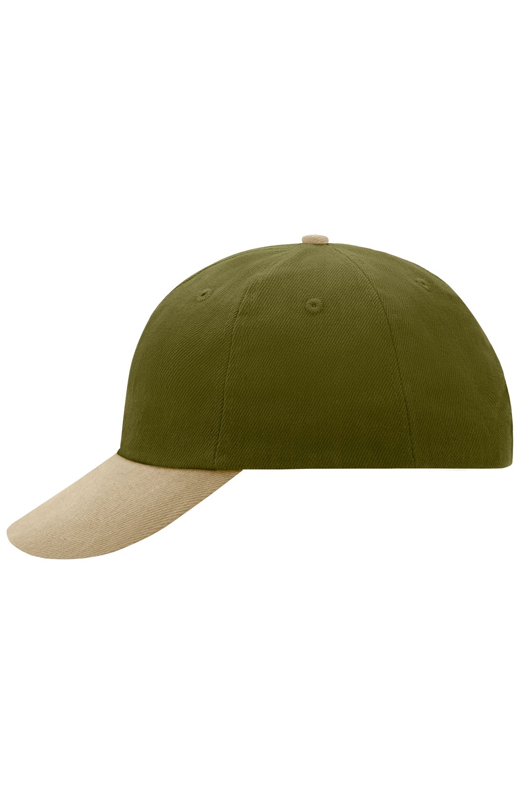Cap Unisex Braun/Grün/Oliv – 6 Panel Raver Cap, Detailansicht