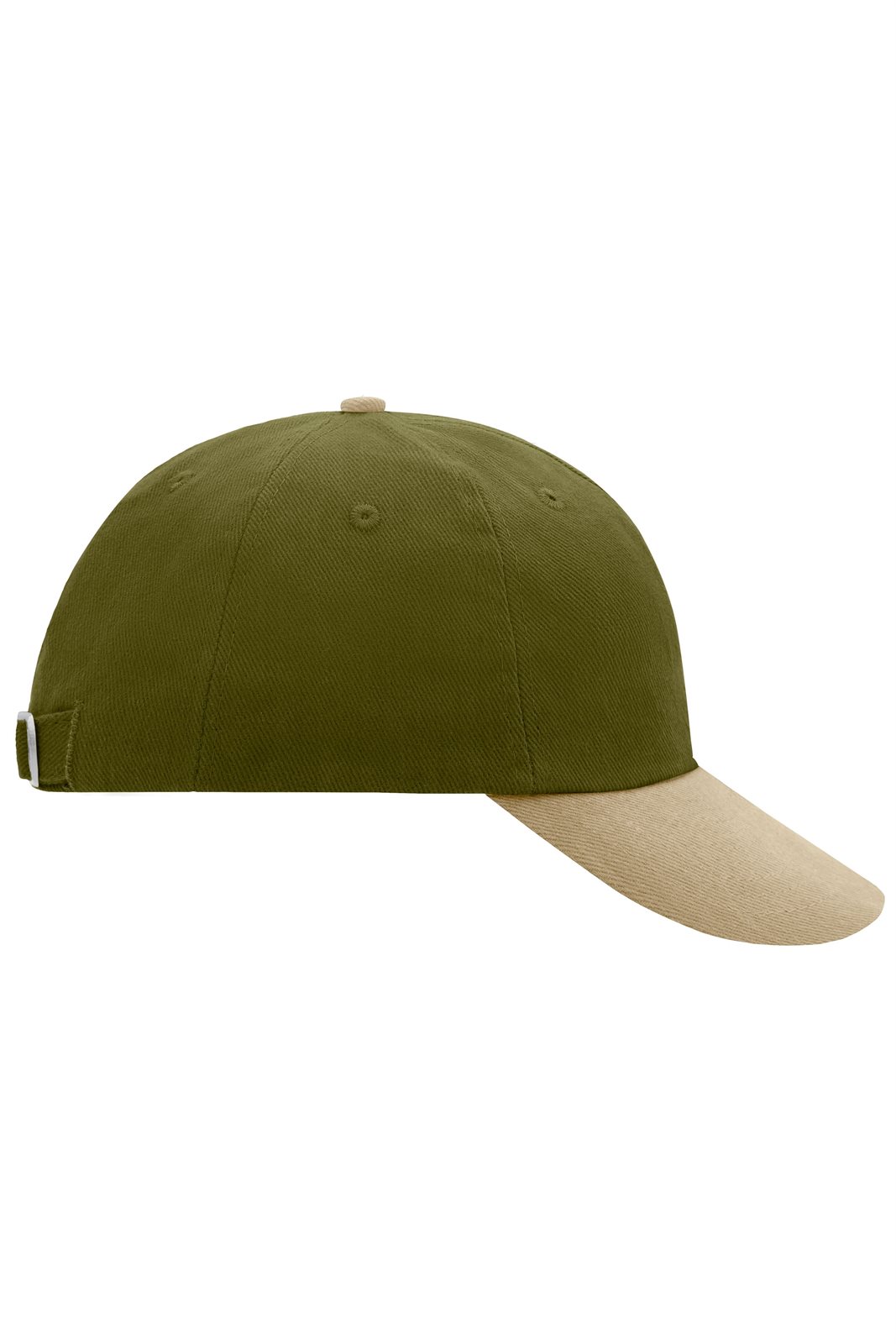 Cap Unisex Braun/Grün/Oliv – 6 Panel Raver Cap, Detailansicht
