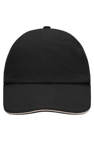 Cap Unisex Schwarz/Braun – 6 Panel Raver Sandwich Cap