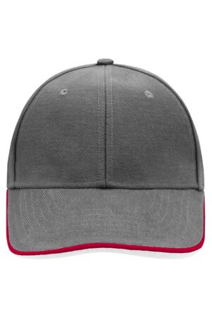 Cap Unisex Schwarz/Rot/Gelb – 6 Panel Double Sandwich Cap