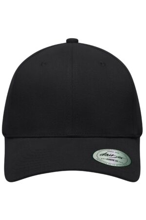 Cap Unisex Schwarz – 6 Panel Elastic Fit Baseball Cap