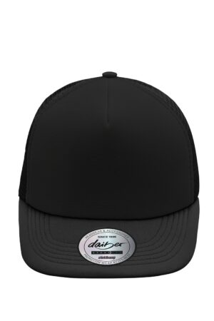 Cap Unisex Schwarz – 5 Panel Flat Peak Cap
