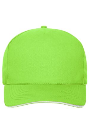 Cap Unisex Weiß/Schwarz – 5 Panel Sandwich Cap Organic Cotton