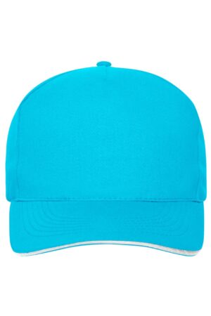 Cap Unisex Weiß/Schwarz – 5 Panel Sandwich Cap Organic Cotton