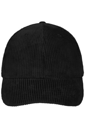 Cap Unisex Schwarz – 6 Panel Corduroy Cap  Organic Cotton